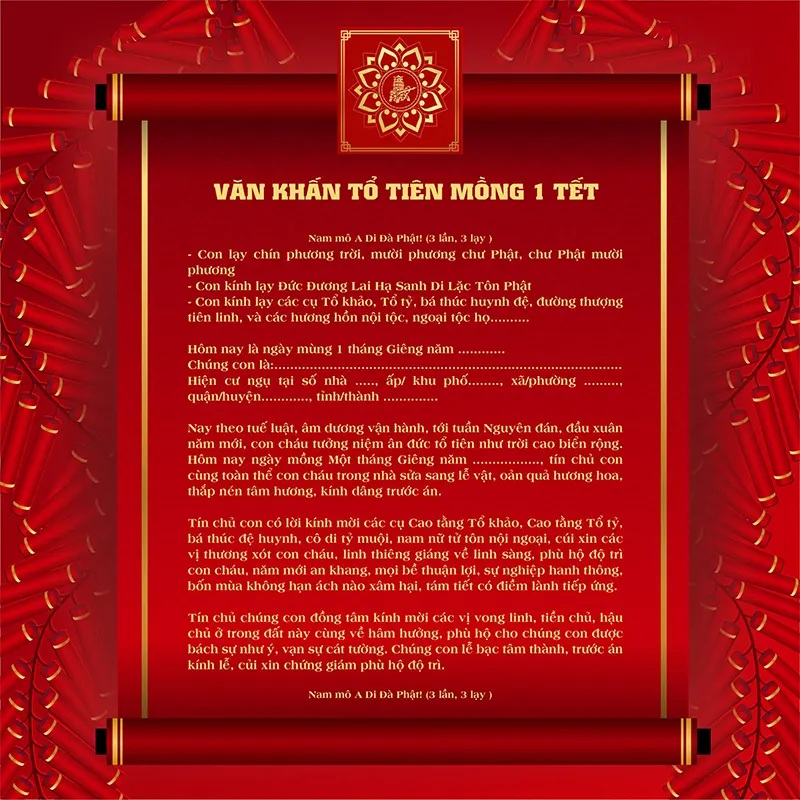 Văn Khấn và Sắm Lễ Ngày Mùng 1 Tết Nguyên Đán tại nhà, ở đình chùa
